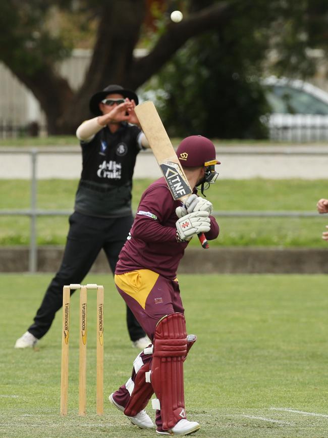 VSDCA: Brunswick’s Simon Hill takes the catch. Picture: Stuart Milligan