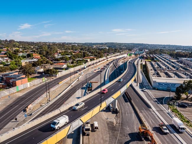 Gateway Construction - South Road, Darlington Drone photo of the roadworks. Photo DPTI