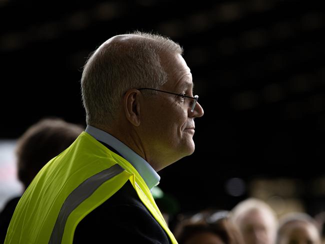 Scott Morrison visits Neville Smith Forest Products in Mowbray, Tasmania. Picture: Jason Edwards