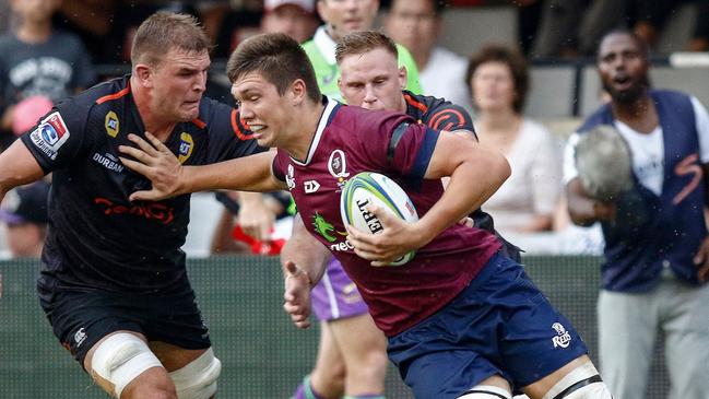 Harry Hockings in action against the Sharks. Picture: AFP