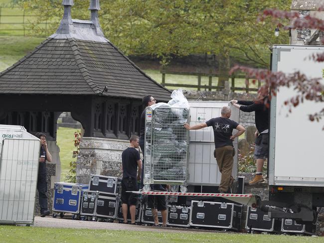 Preparations continue around St Mark's Church in Englefield for Pippa’s big day. Picture: Neil P. Mockford.