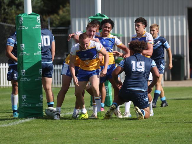 Pictured is The Peter Mulholland Cup at Ringrose Park, Wentworthville today. Patrician Brothers Blacktown v Matraville SHS. Picture: Tim Hunter.