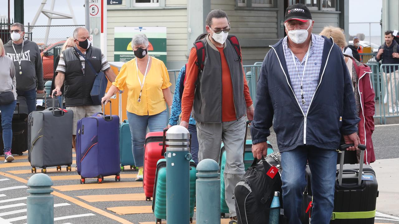 Covid-infected passengers could not disembark. Picture: David Crosling