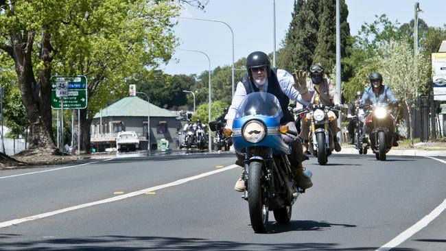 Distinguished Gentleman's Ride, heading off along Mort Street north of Warwick. Picture: Bev Lacey / News Regional Media