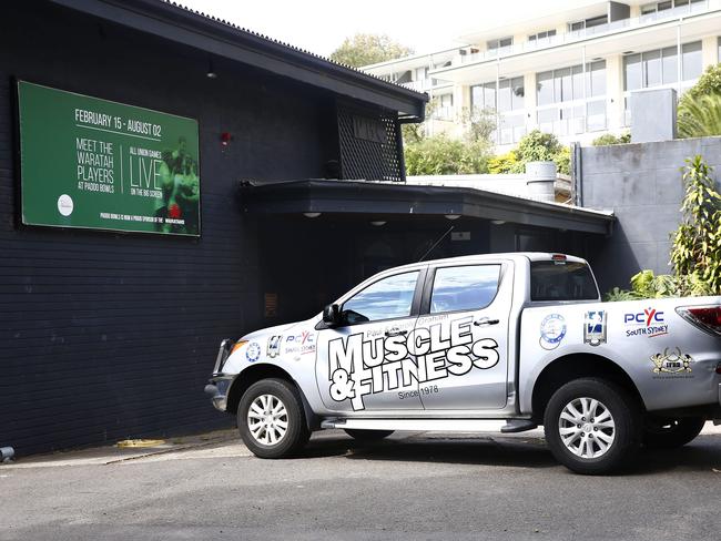 Paul and Carole Graham's Muscle and Fitness vehicle parked outside the site of the former Paddington Bowling Club.