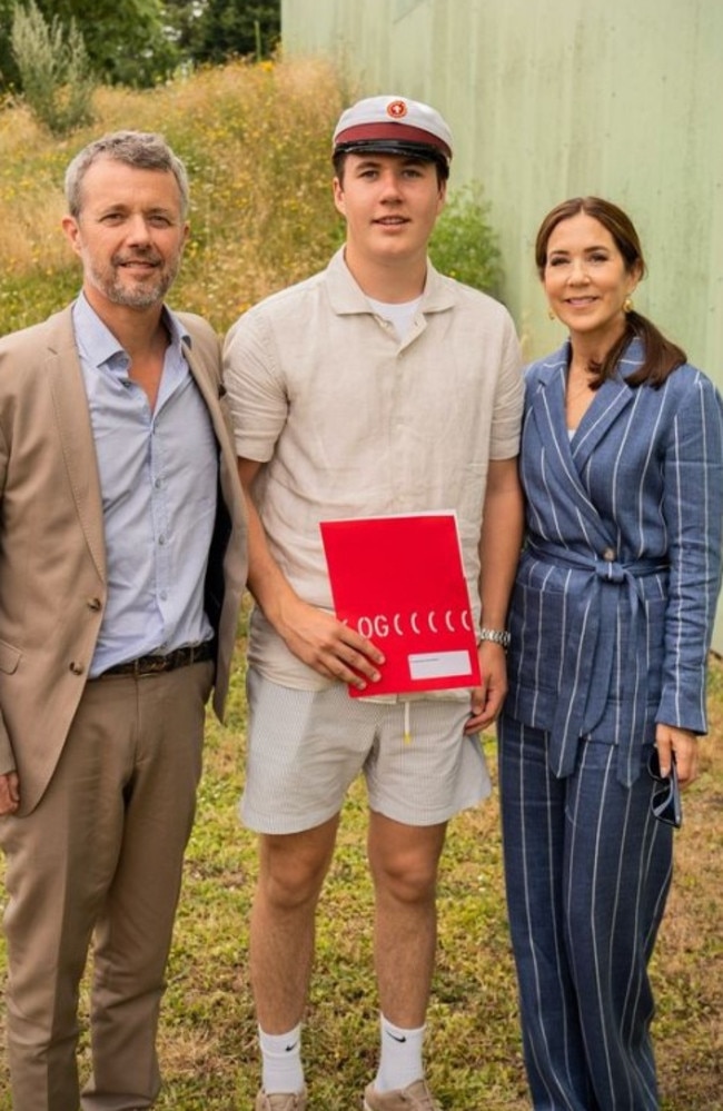 Prince Christian stands head and shoulders above his parents, Australian born Queen Mark of Denmark and her husband King Frederik. Photo: Instagram.