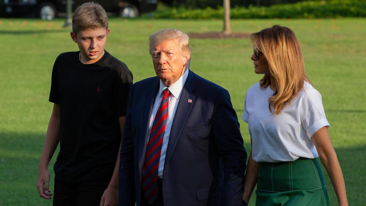 President Donald Trump, First Lady Melania Trump and their son Barron all contracted coronavirus, she has revealed for the first time. Picture: AFP