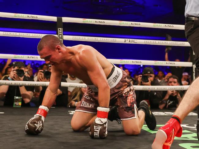 Tim Tszyu’s best could still be ahead of him, despite his shocking defeat to Bakhram Murtazaliev. Picture: Getty