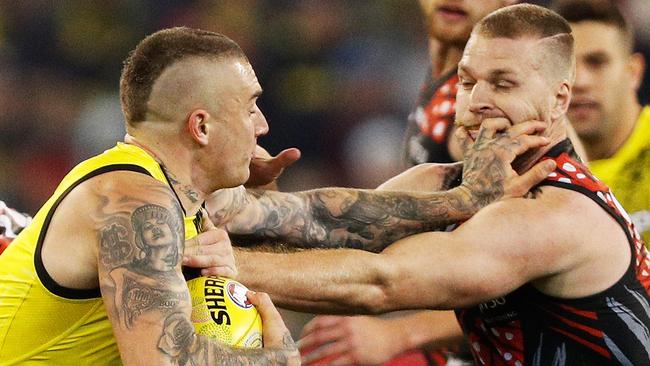 Richmond midfield bull Dustin Martin missed last night’s clash with Port Adelaide with calf soreness. Picture: Daniel Pockett/Getty Images