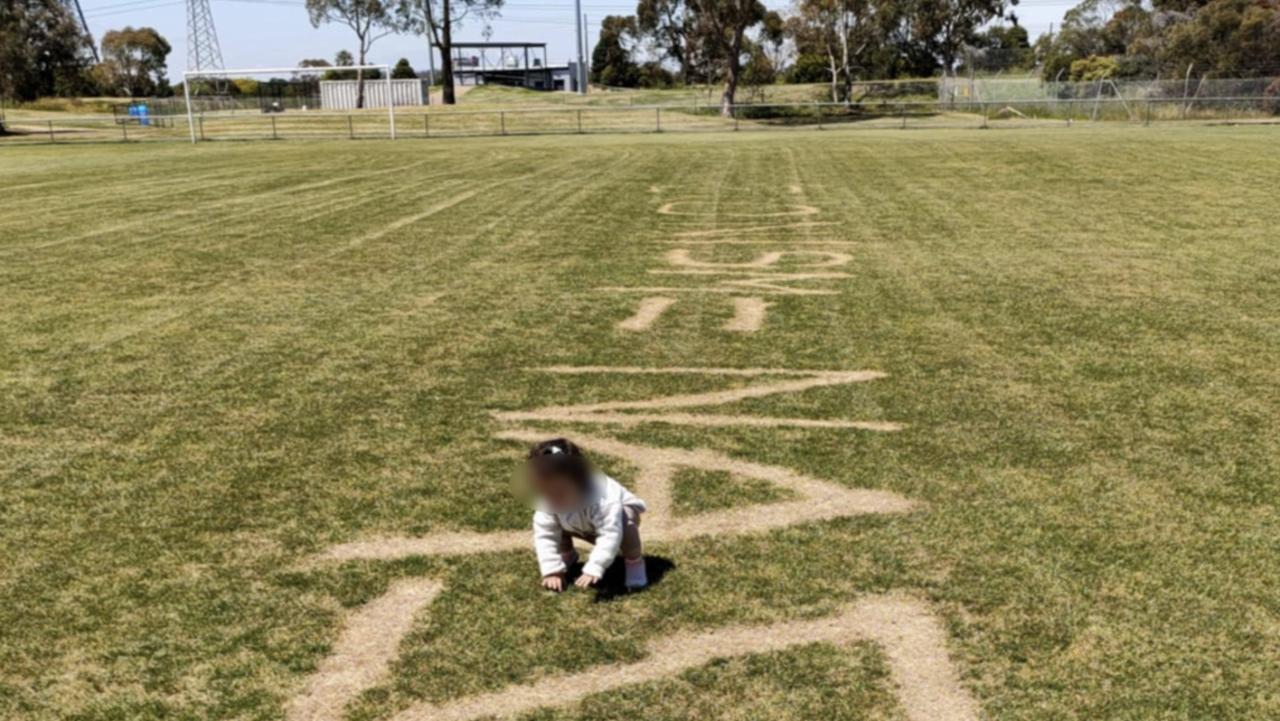 ‘Traumatising’: Huge message scrawled on park