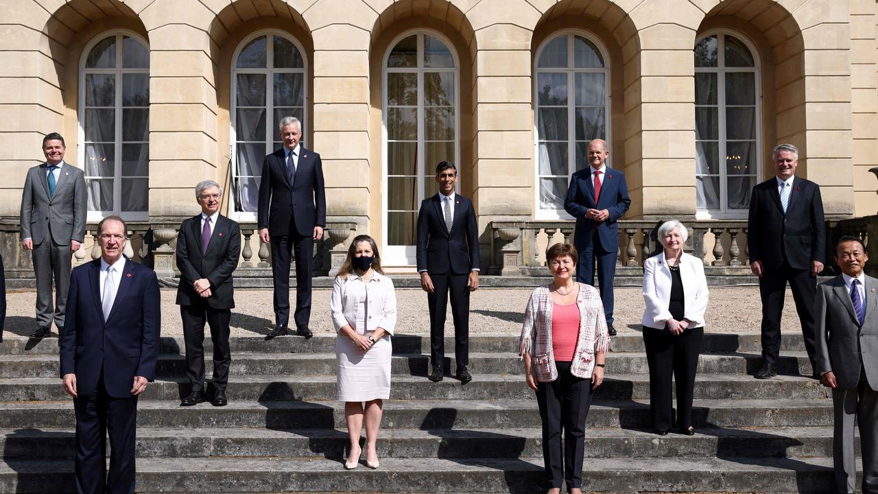 G7 finance leaders in London last week. Picture: Henry Nicholls/Pool/AFP