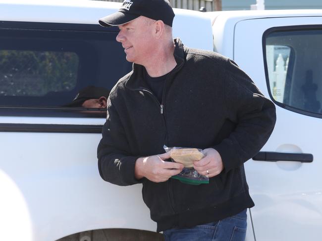 Simon Patterson arrives at the church. Picture: David Crosling