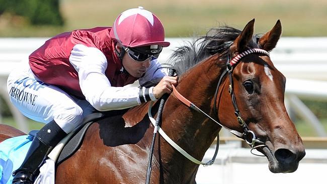 Damian Browne and Earthquake combned to win the Blue Diamond Stakes.