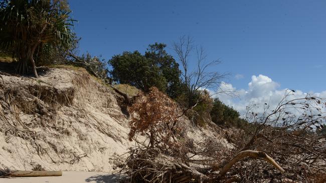 Serious erosion is continuing to cause concerns on Clarkes Beach in Byron Bay. Picture: Liana Boss