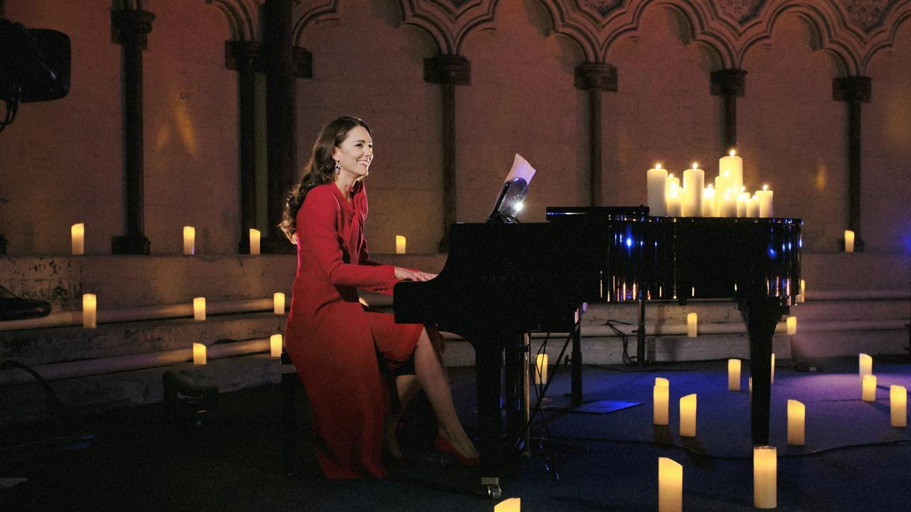 Kate surprised everyone by playing the piano in December. Picture: Alex Bramall/Kensington Palace via Getty Images