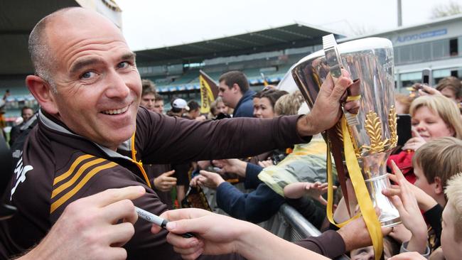 Stuart Fox with the 2013 premiership cup.