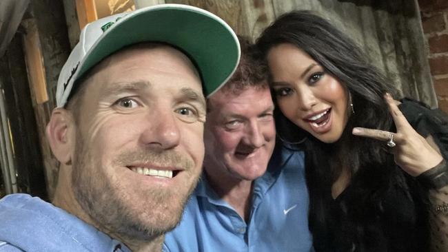 Dane Swan with disgraced former footy agent Ricky Nixon and Melissa Huynh. Picture: Instagram