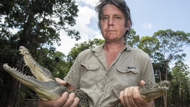 Adrian Hogg who lives on a large and remote rainforest block killed his two pet crocodiles last week. Picture: Brian Cassey