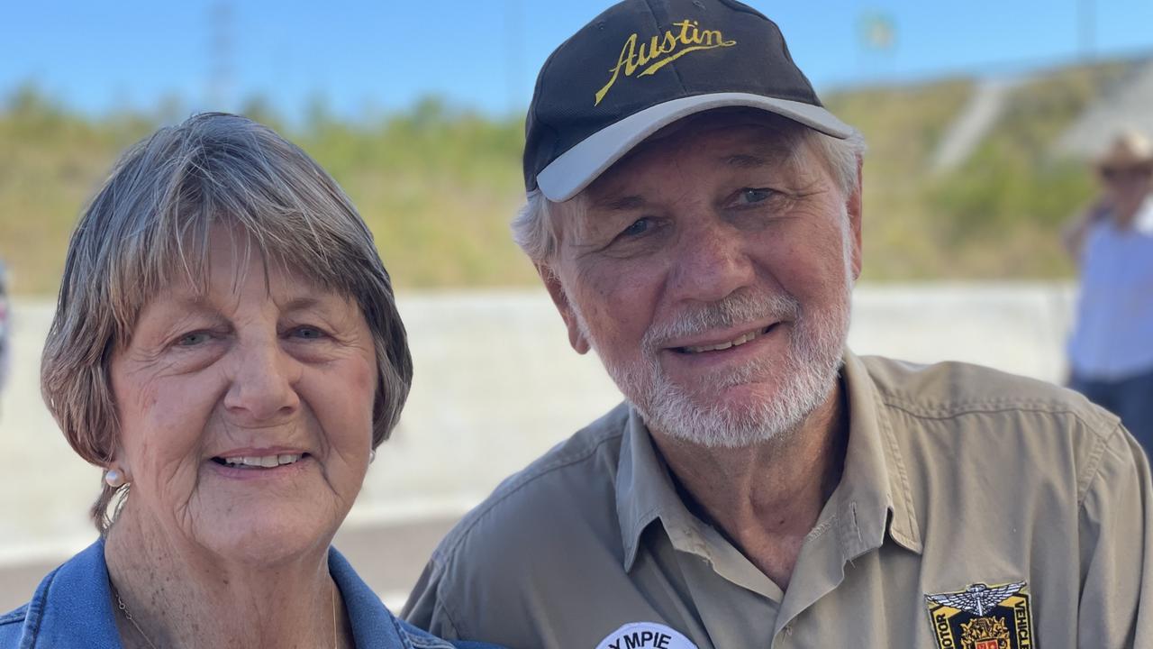 Heather and Glenn Todd celebrate the impending opening of the Gympie Bypass at a community event on Saturday August 17, 2024.