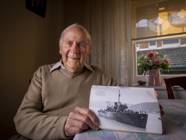 Dr Ray Leonard, the last survivor from the HMAS Armidale. Picture: WAYNE TAYLOR