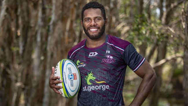 Queensland winger Filipo Daugunu has turned down a big offer to leave the Reds and play in Japan. Picture: Brendan Hertel/QRU