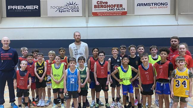 Utah Jazz NBA assistant coach Evan Bradds at the Toowoomba junior basketball clinic.