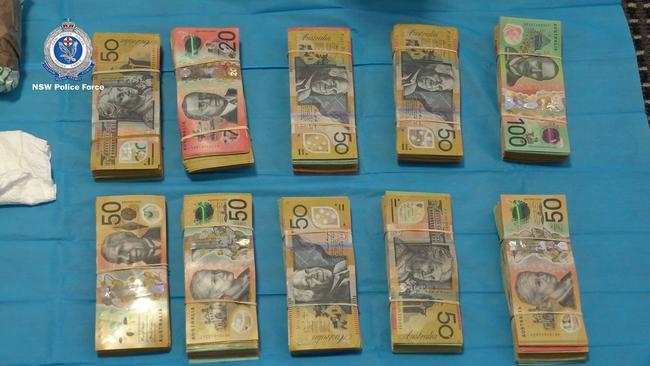 Cash and drugs were seized. Picture: NSW Police