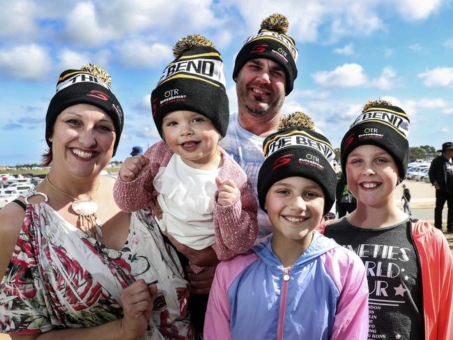 Tahlia May with her granddaughter Louella, husband Adam and their children Sharlize and Lateesha at The Bend. Picture: Sarah Reed