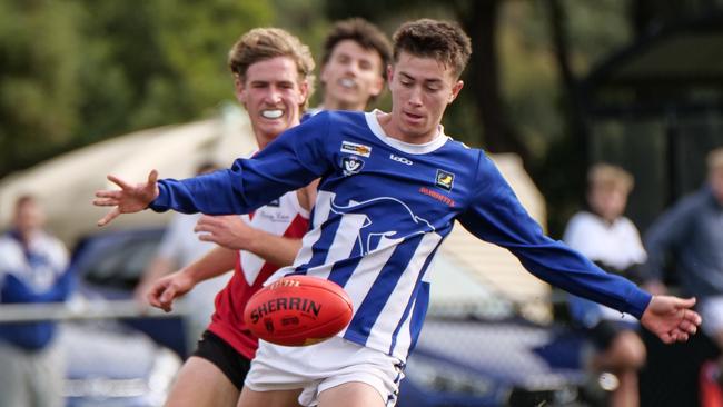 Kylan Mitchell takes a kick. Picture: Paul Churcher