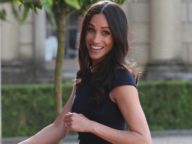 Meghan Markle arrives at Cliveden House Hotel to spend the night before her wedding to Prince Harry. Picture: Steve Parsons/Getty Images