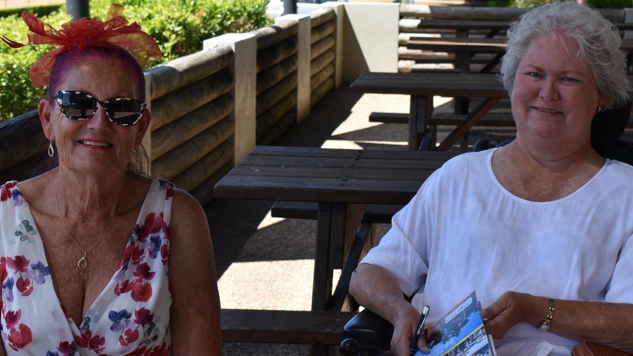 Barbara Berwick and Roxanne Macgregor at the Gympie Times Ladies Race Day 2021. Photo: Elizabeth Neil