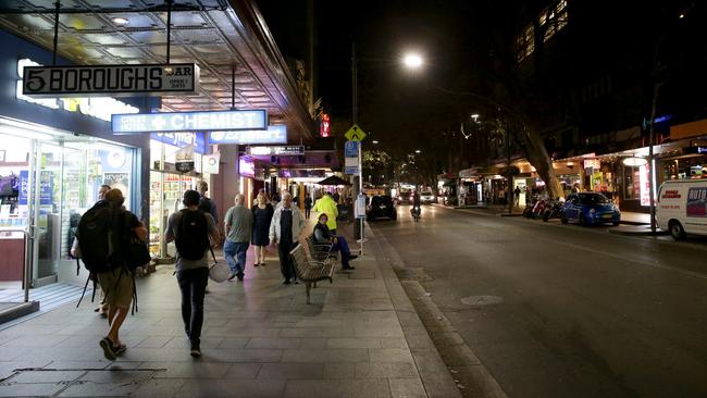 Nightlife in Kings Cross has shrunk since lockout laws began. Picture: Jonathan Ng