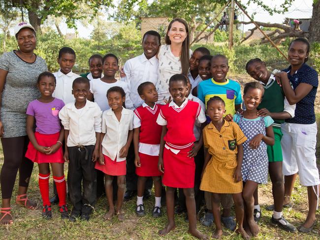 Heather Maltman at a South African orphanage in a break from shooting I'm A Celebrity ... Get Me Out Of Here Now! Picture: Benjamin Stavert