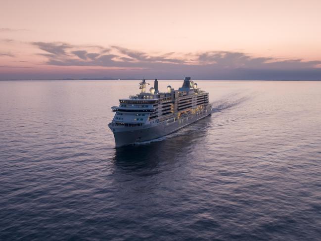 Luxury Silversea cruise ship Silver Nova has docked in Darwin, marking its inaugural visit to Australia. Picture: Supplied.