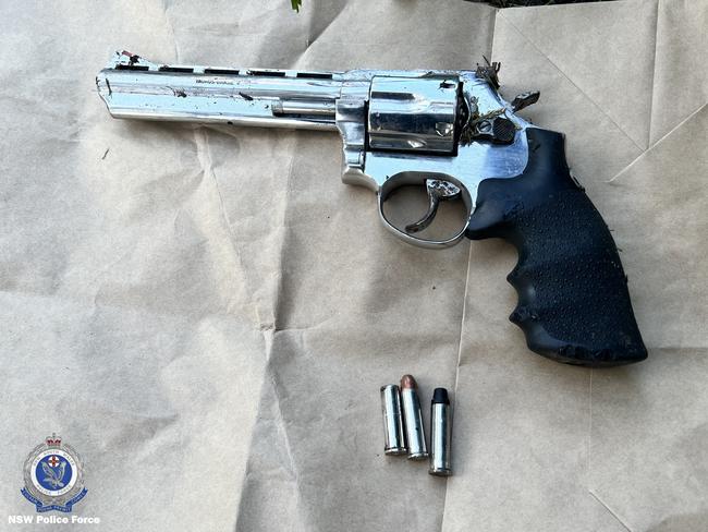 A pistol was discovered a short distance away from the home, police said. Picture: NSW Police