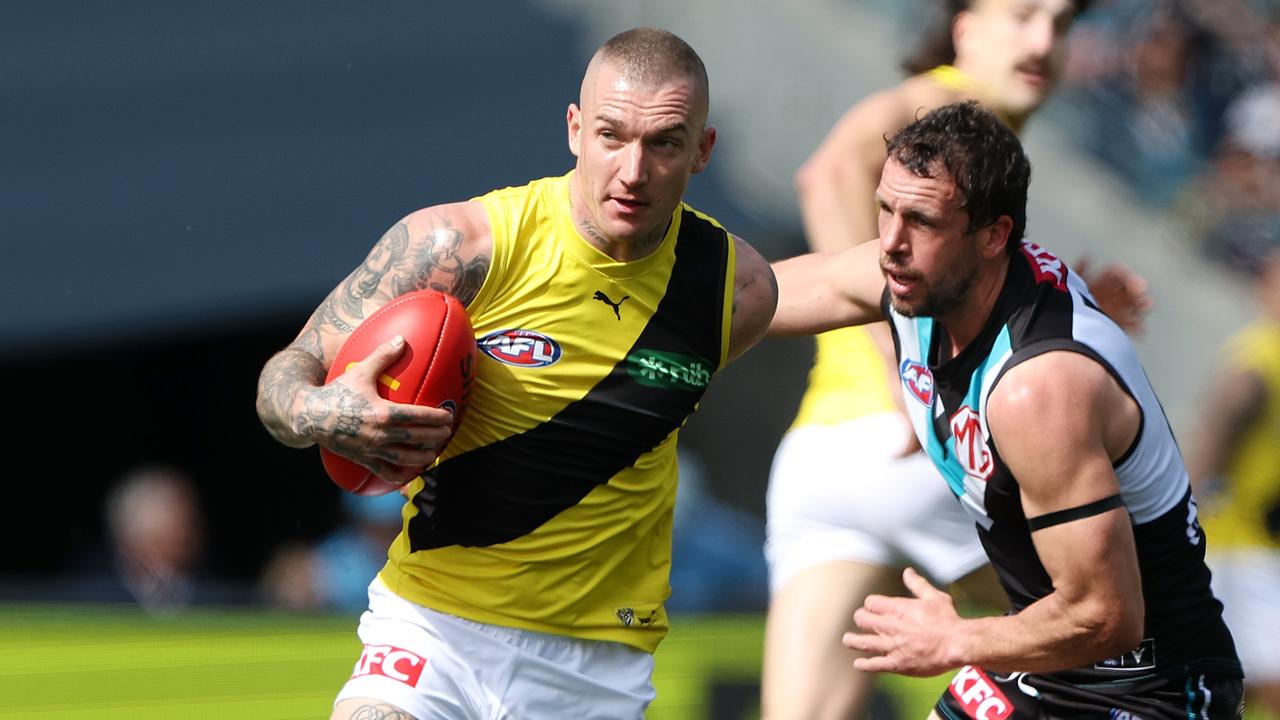 Dustin Martin of the Tigers. Picture: Sarah Reed/AFL Photos via Getty Images
