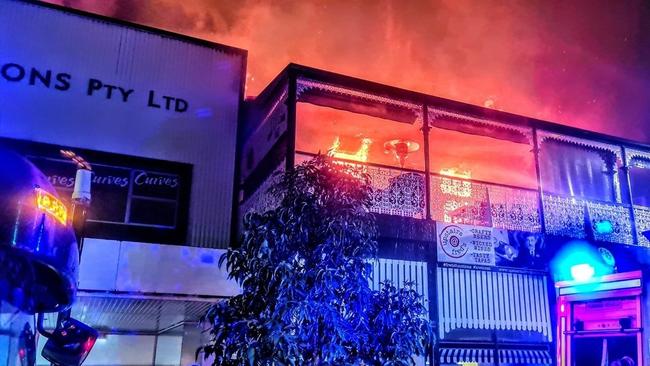 The roof of the upstairs restaurant was gutted by fire.