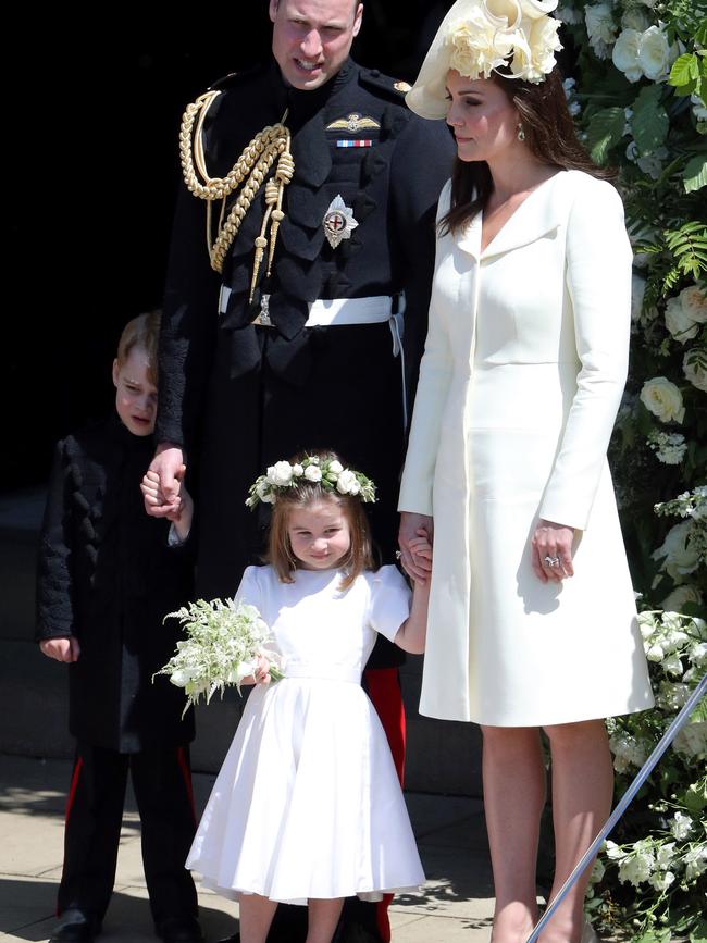 Princess Charlotte did not wear tights at the wedding. AFP PHOTO / POOL / Andrew Matthews