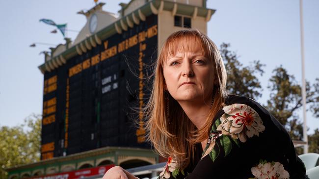 20/10/16 Suzie Ratcliffe - sister of Joanne Ratcliffe abducted from Adelaide Oval 43 years ago and never seen again - enters the Oval for the very first time. Picture by Matt Turner.