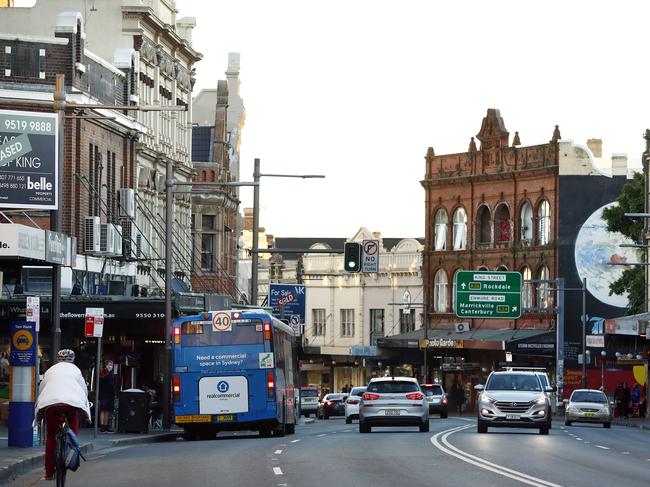 WEEKEND TELEGRAPH - 25/6/21King St in Newtown is divided as one side of the street goers into lockdown and the other side is free to trade. Picture: Sam Ruttyn