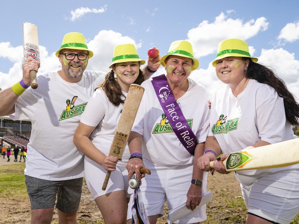 Members of team Sons and Daughters (from left) Anthony, Hannah, Monique and Grace Pfingst at the Relay for Life at Toowoomba Showgrounds, Saturday, September 10, 2022. Picture: Kevin Farmer