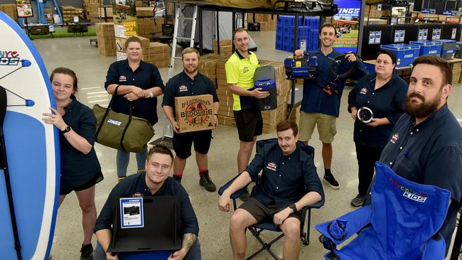 4WD Supacentre staff members ((front) D'elle Dunning, Bailey Brunton, Shane Roughsedge and Ben Veale with (back) Christel Stevens, Zane Fullen, Michael Land, David Woltschenko and Stephenie Sorohan. Picture: Evan Morgan