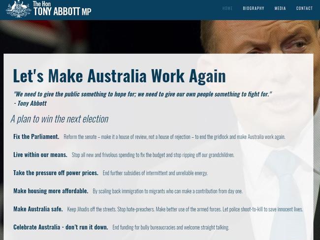 Tony Abbott has outlined a six point plan to 