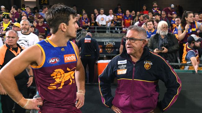 Chris Fagan (right) will be hoping for an improved performance ahead of their clash with the Giants next week. Picture: AAP