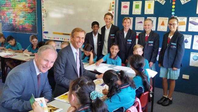 Kevin Conolly and Rob Stokes at John Palmer Public School, The Ponds.