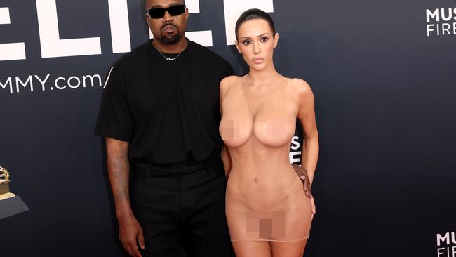 Kanye and Bianca at last month’s Grammys. Picture: Matt Winkelmeyer/Getty