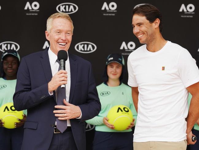 Raphael Nadal meets Craig Tiley last summer.