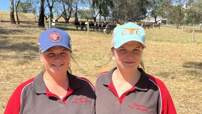 Sisters Grace and Emily Elsom of Emigrace Hereford Stud at Macarthur paid $75,000 for the top-priced bull at the Injemira Beef Genetics sale at Book Book in southern NSW. Picture: Nikki Reynolds