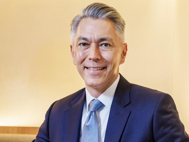 MELBOURNE, AUSTRALIA - Newswire Photos February 20, 2024: BHP CEO Mike Henry pictured at their Collins Street headquarters ahead of profit results. Picture NCA NewsWire / Aaron Francis