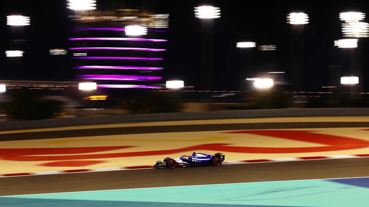 Daniel Ricciardo on track during practice ahead of the F1 Grand Prix of Bahrain. Photo by Mark Thompson/Getty Images.